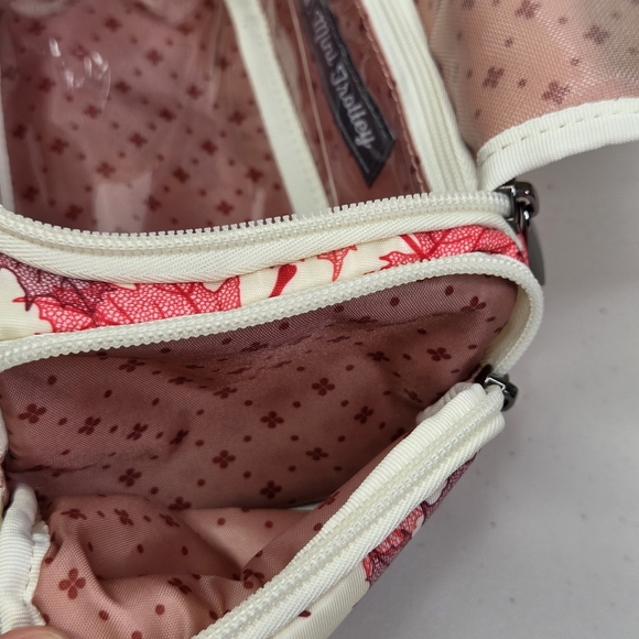 Lug Mini Trolley Pink and Cream Leaf Pattern Women's Cosmetic Makeup Bag - Picture 12 of 16